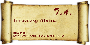 Trnovszky Alvina névjegykártya